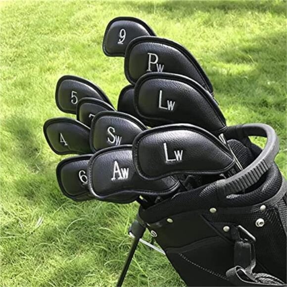 CRAFTSMAN GOLF 12pcs or 1pc Thick Synthetic Leather Golf Iron Head Covers Set - Picture 2 of 7